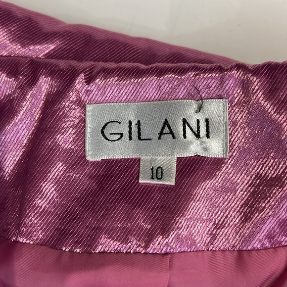 ***SOLD****Gilani Women's Metallic  Pink ¾ Sleeve Blazer - Picture 5 of 10